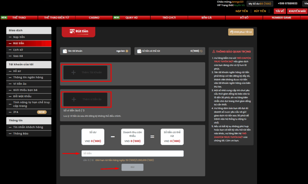 Rút Tiền 12BET