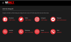 Hướng Dẫn Cách Liên Hệ Với 12BET 24/7 Cực Đơn Giản