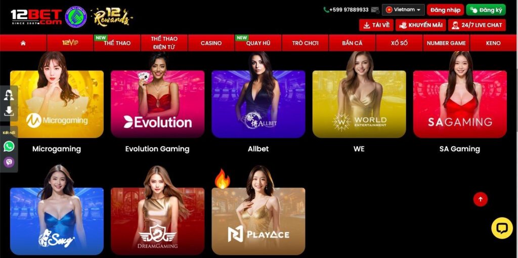 Tổng quan về casino trực tuyến 12BET